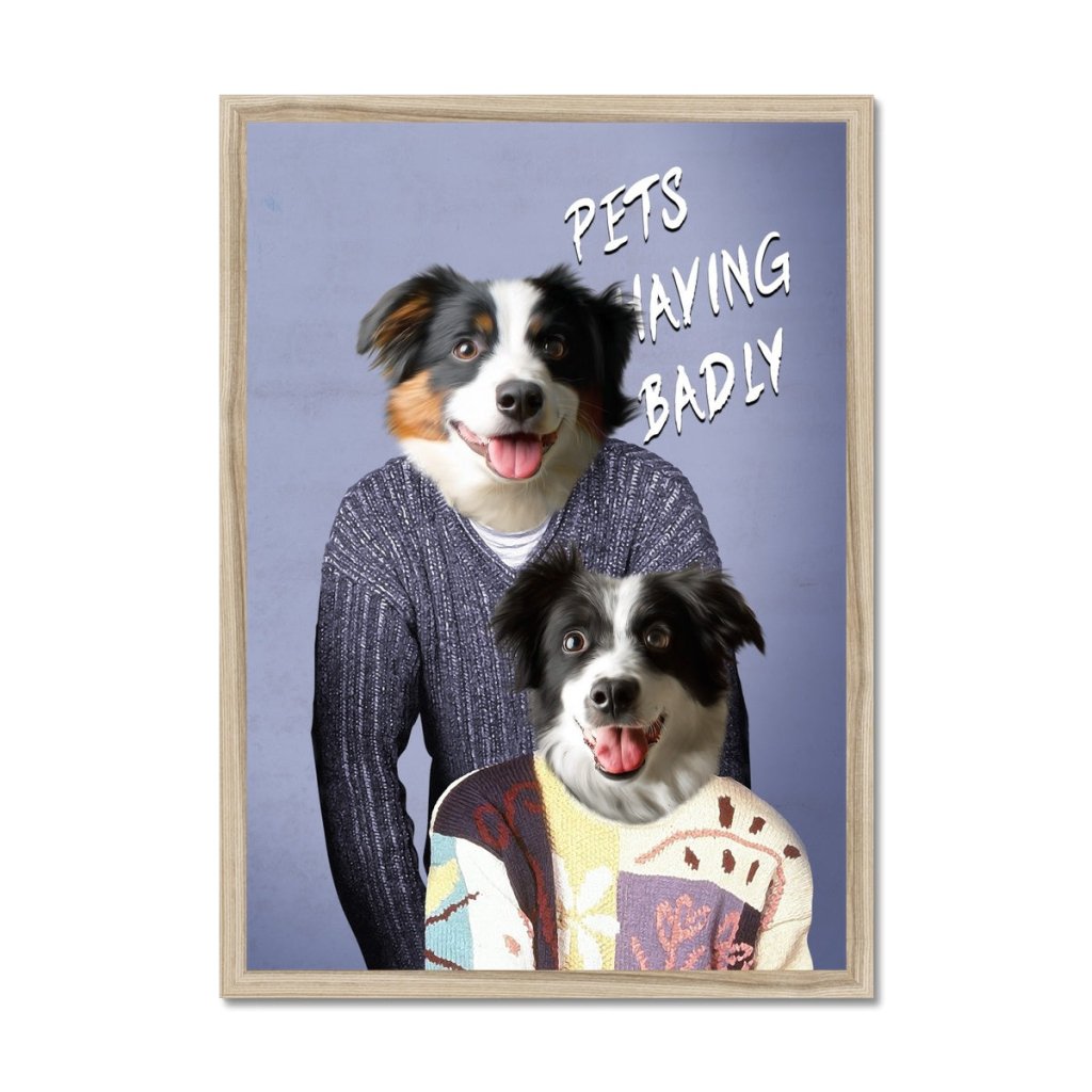 Pet Portraits | Tony & Deborah (Men Behaving Badly Inspired): Custom Pet Portrait | Paw & Glory