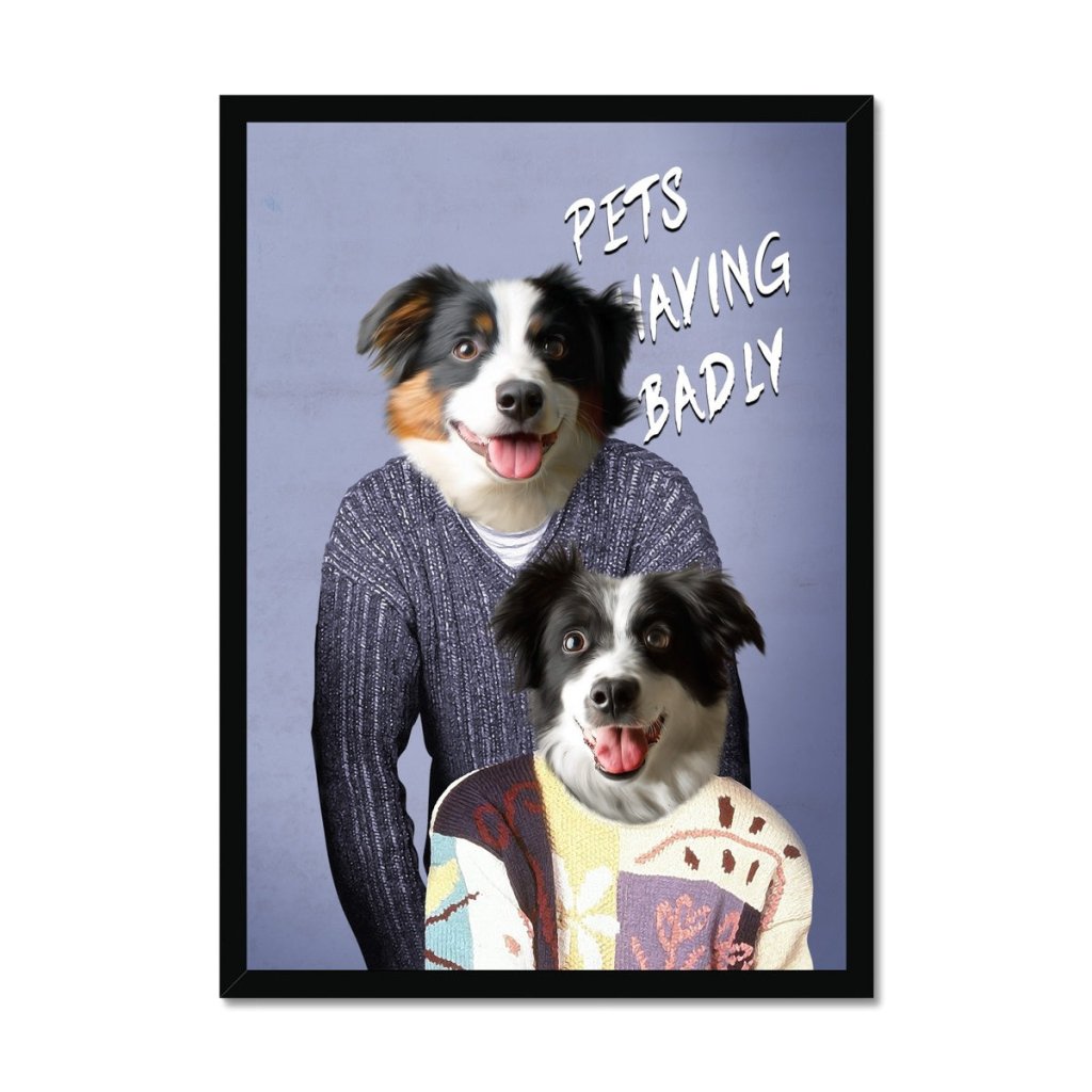 Pet Portraits | Tony & Deborah (Men Behaving Badly Inspired): Custom Pet Portrait | Paw & Glory