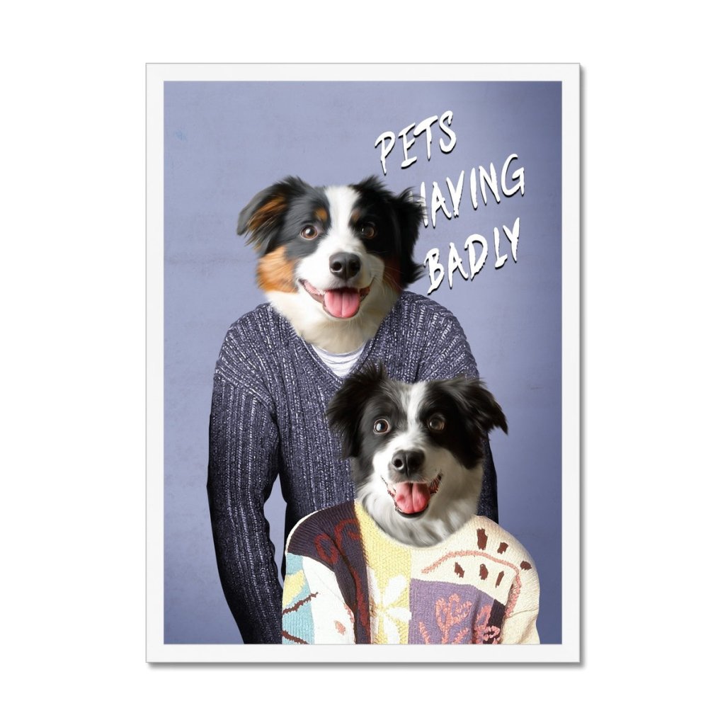 Pet Portraits | Tony & Deborah (Men Behaving Badly Inspired): Custom Pet Portrait | Paw & Glory