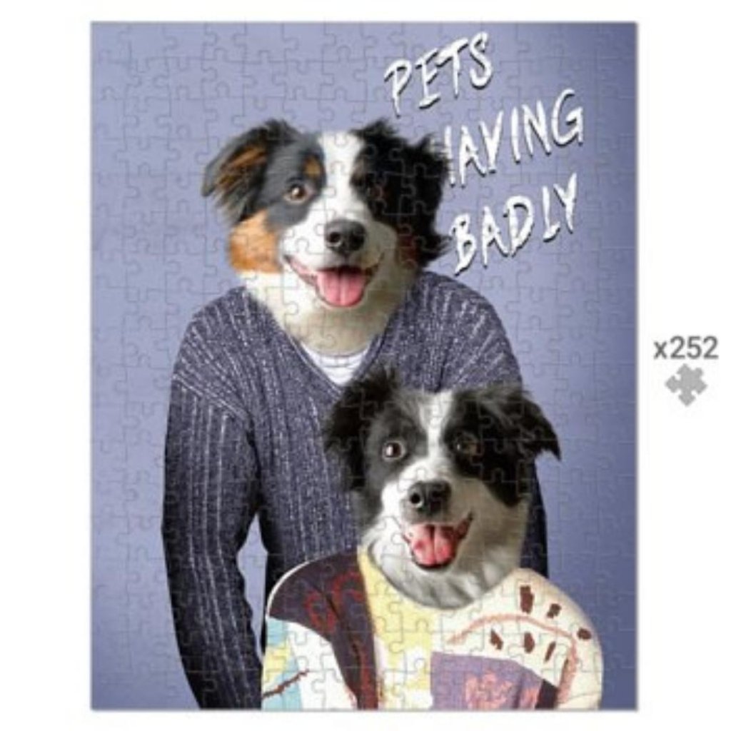 Pet Portraits | Tony & Deborah (Men Behaving Badly Inspired): Custom Pet Puzzle | Paw & Glory