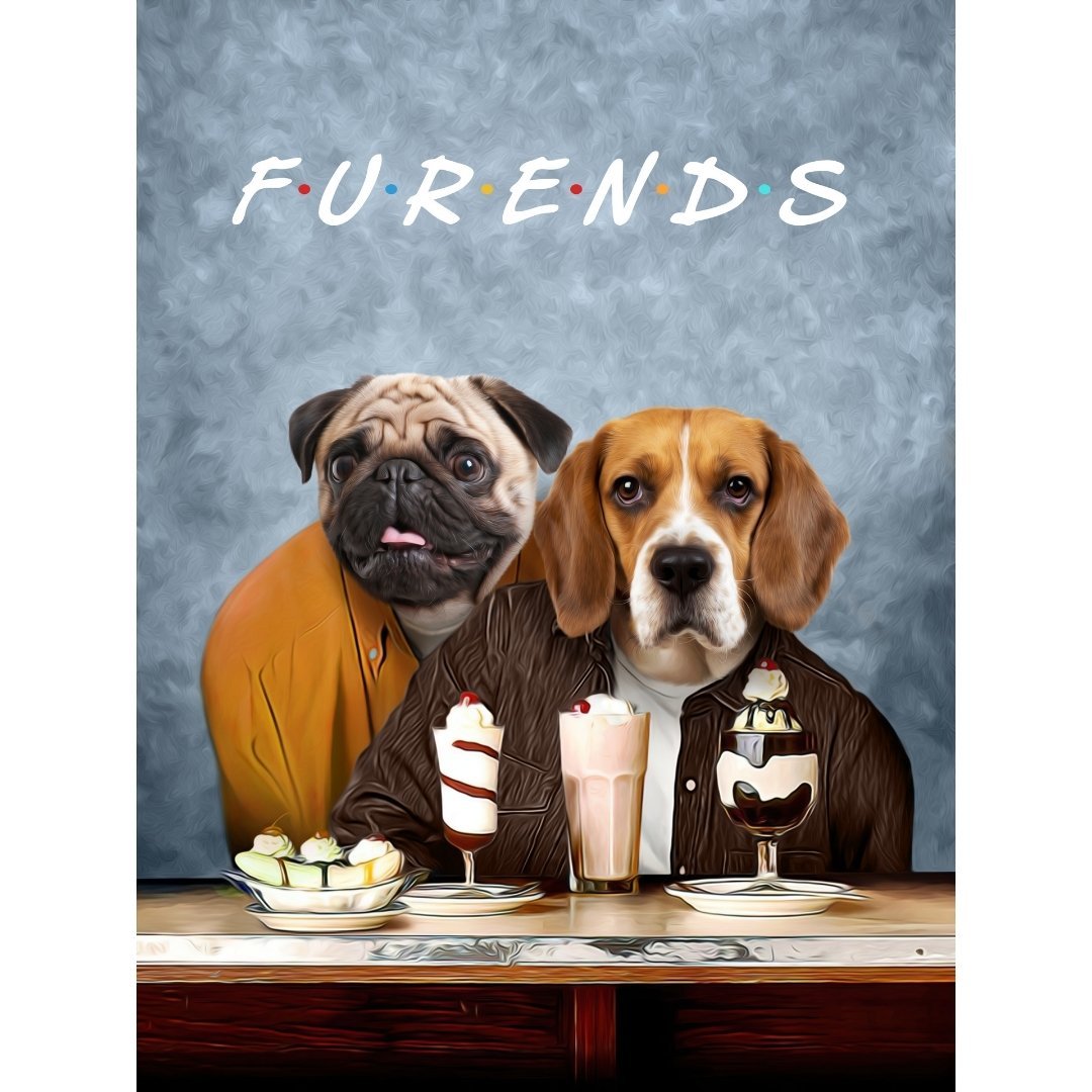 Two Furends: Custom Digital Download Pet Portrait - Paw & Glory - Dog Portraits - Pet Portraits