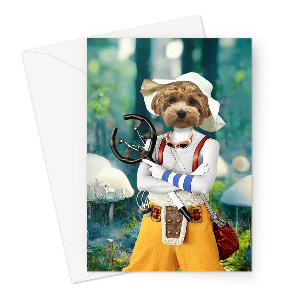 Pet Portraits | Usopp (One Piece Inspired): Custom Pet Greeting Card | Paw & Glory