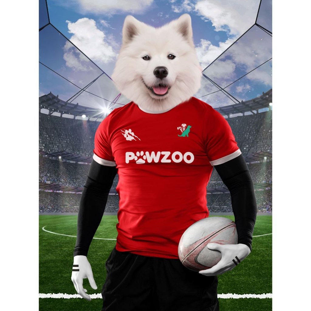 Pet Portraits | Wales Rugby Team: Custom Digital Pet Portrait | Paw & Glory