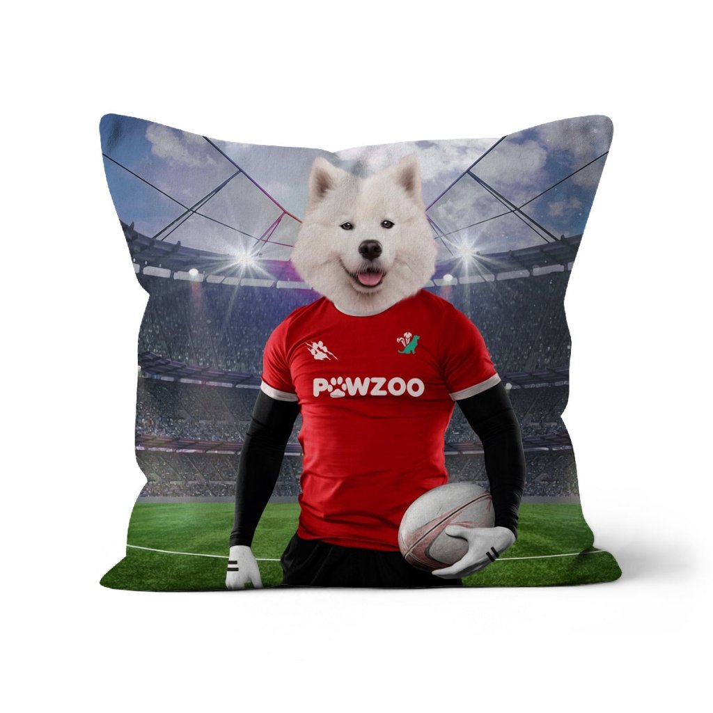 Pet Portraits | Wales Rugby Team: Custom Pet Pillow | Paw & Glory