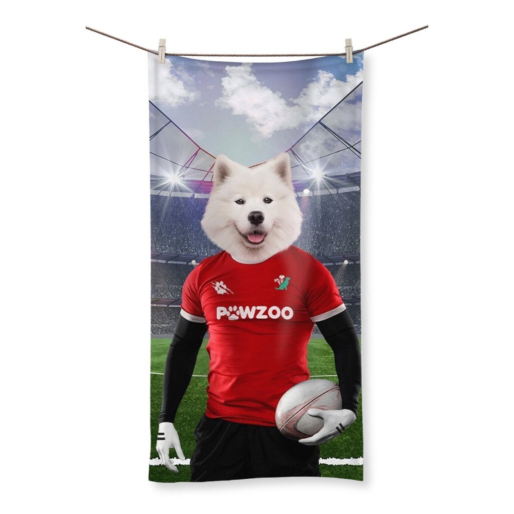 Pet Portraits | Wales Rugby Team: Custom Pet Towel | Paw & Glory