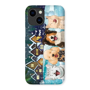 Watercolour: Custom Four Pet Phone Case - Paw & Glory - Dog Portraits - Pet Portraits