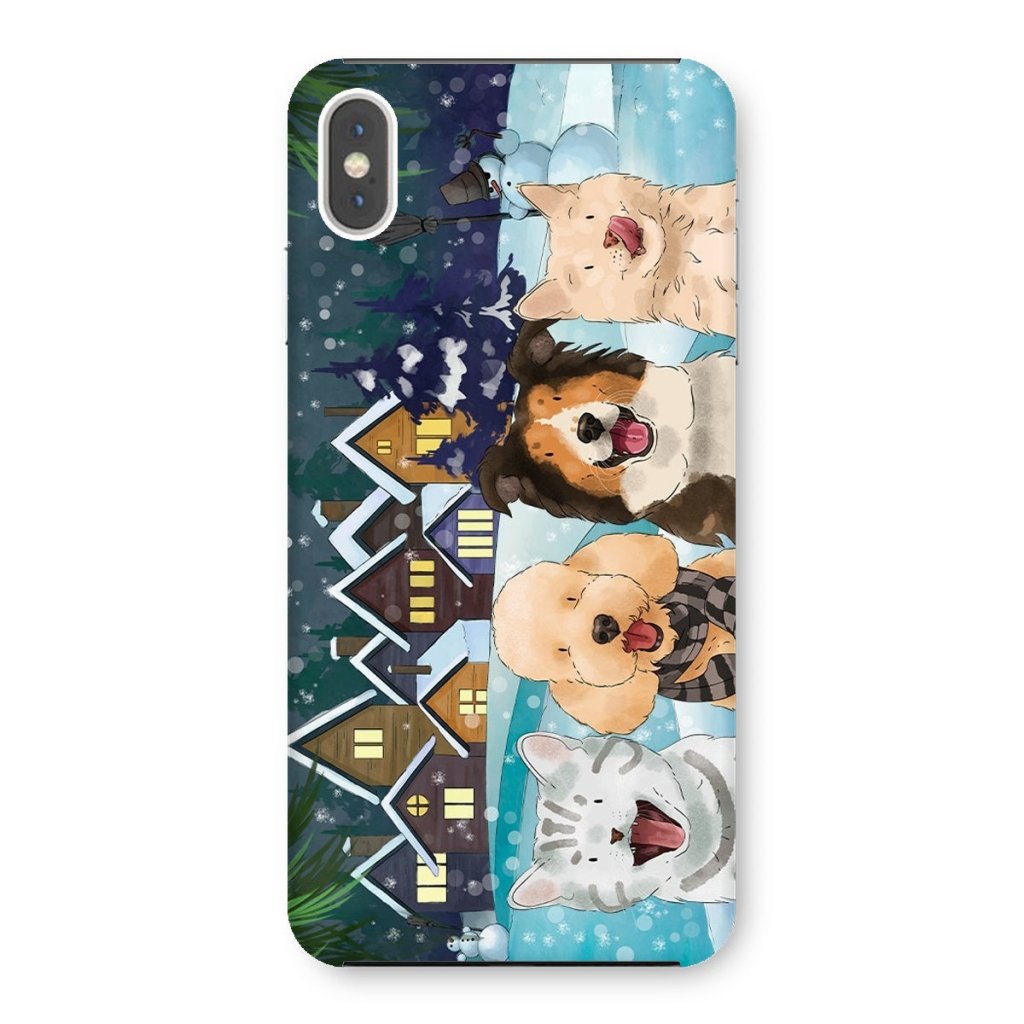 Watercolour: Custom Four Pet Phone Case - Paw & Glory - Dog Portraits - Pet Portraits