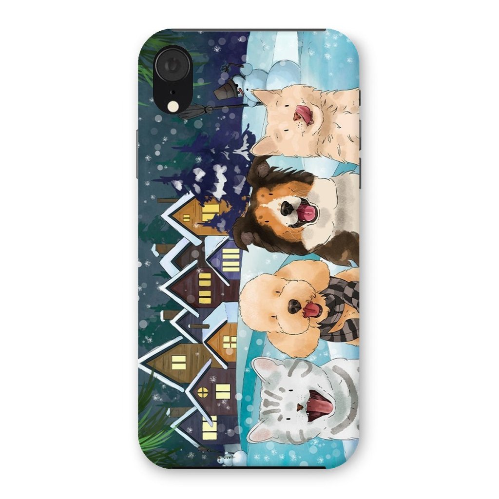 Watercolour: Custom Four Pet Phone Case - Paw & Glory - Dog Portraits - Pet Portraits