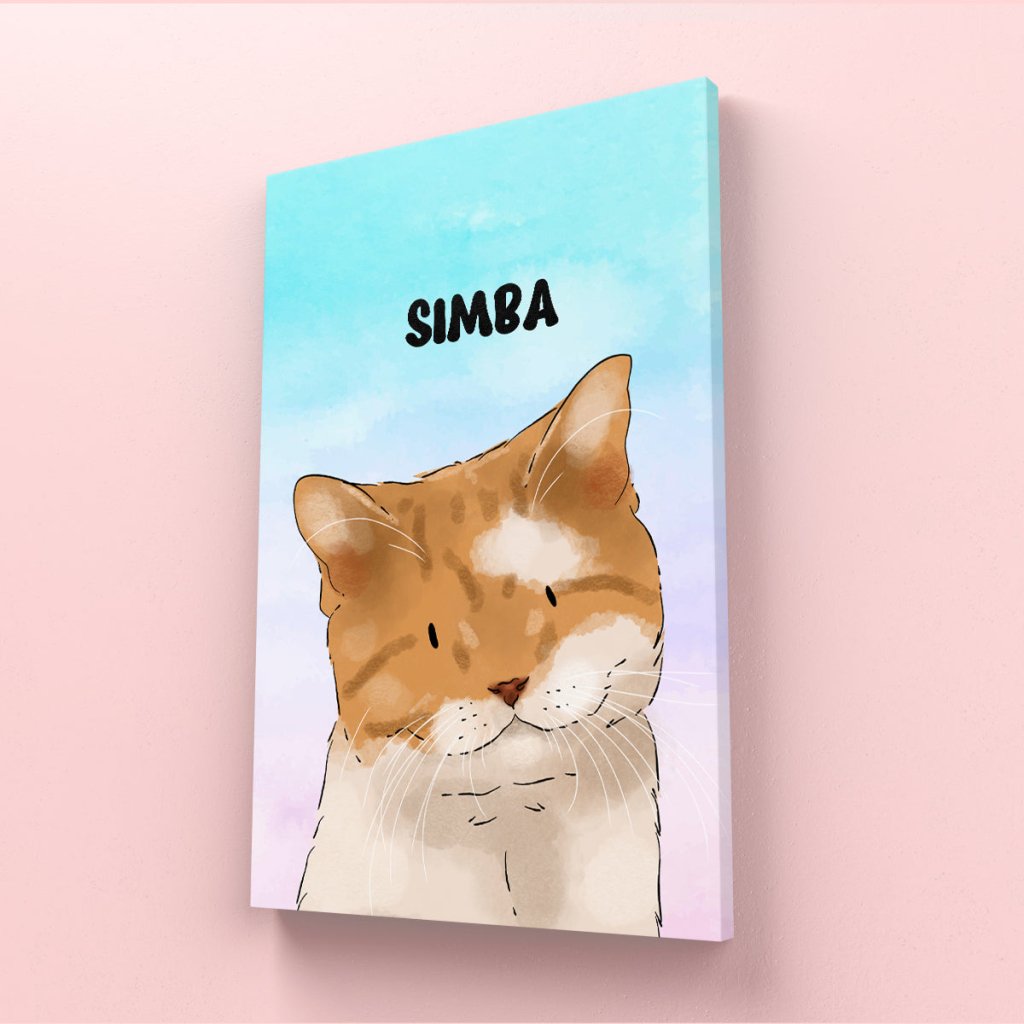 Pet Portraits | Watercolour: Custom Pet Canvas | Paw & Glory