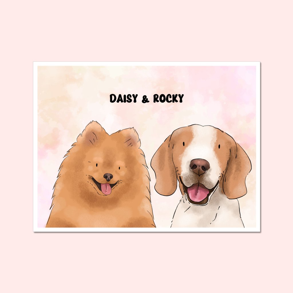 Pet Portraits | Watercolour: Custom Pet Poster | Paw & Glory