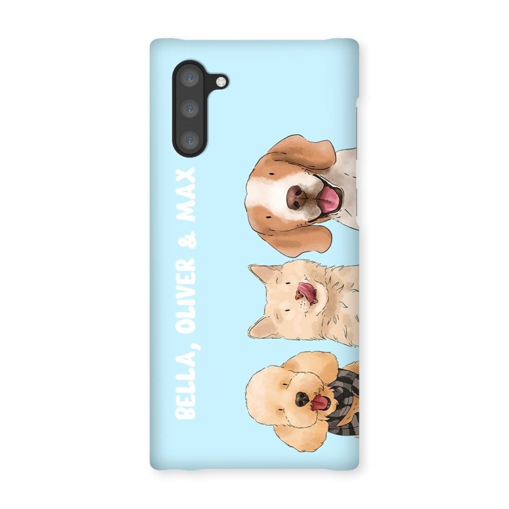 Watercolour: Custom Three Pet Phone Case - Paw & Glory - Dog Portraits - Pet Portraits