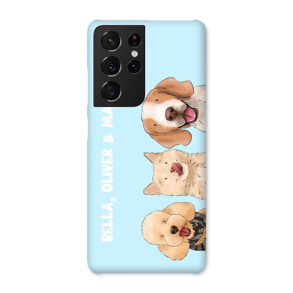 Pet Portraits | Watercolour: Custom Three Pet Phone Case | Paw & Glory
