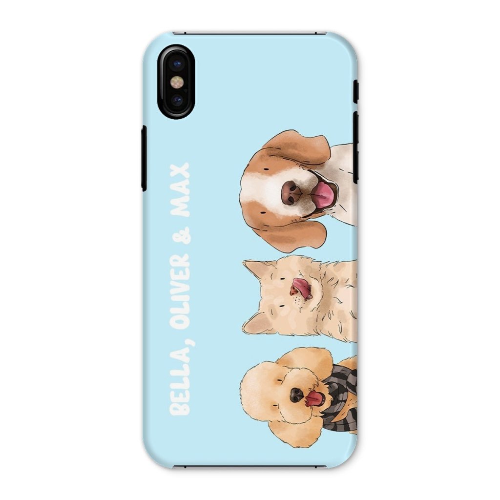 Pet Portraits | Watercolour: Custom Three Pet Phone Case | Paw & Glory