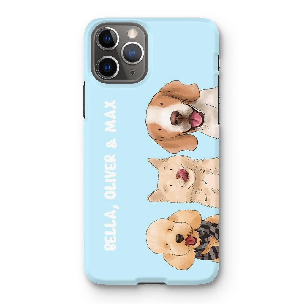 Pet Portraits | Watercolour: Custom Three Pet Phone Case | Paw & Glory