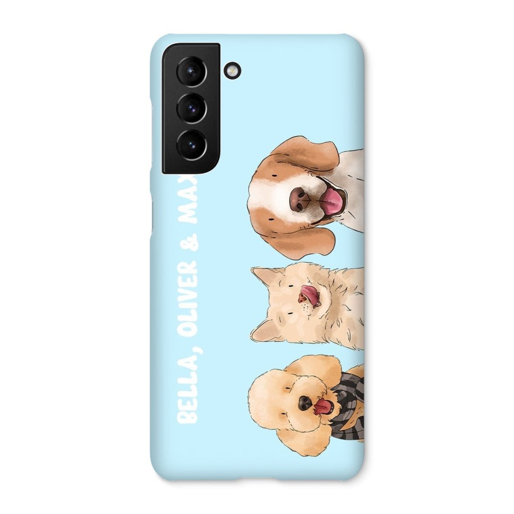 Pet Portraits | Watercolour: Custom Three Pet Phone Case | Paw & Glory
