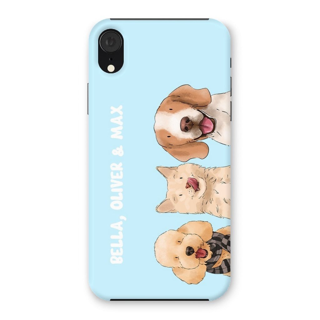 Pet Portraits | Watercolour: Custom Three Pet Phone Case | Paw & Glory