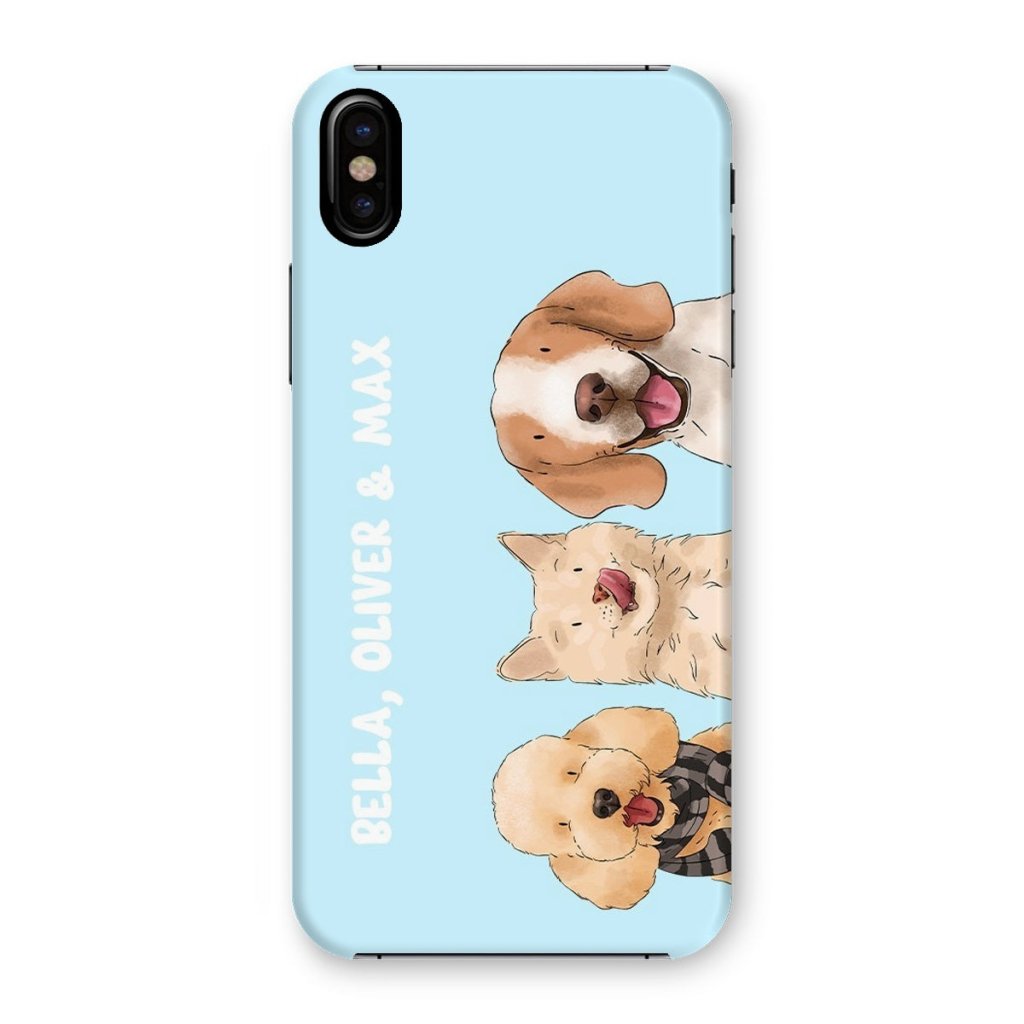 Pet Portraits | Watercolour: Custom Three Pet Phone Case | Paw & Glory