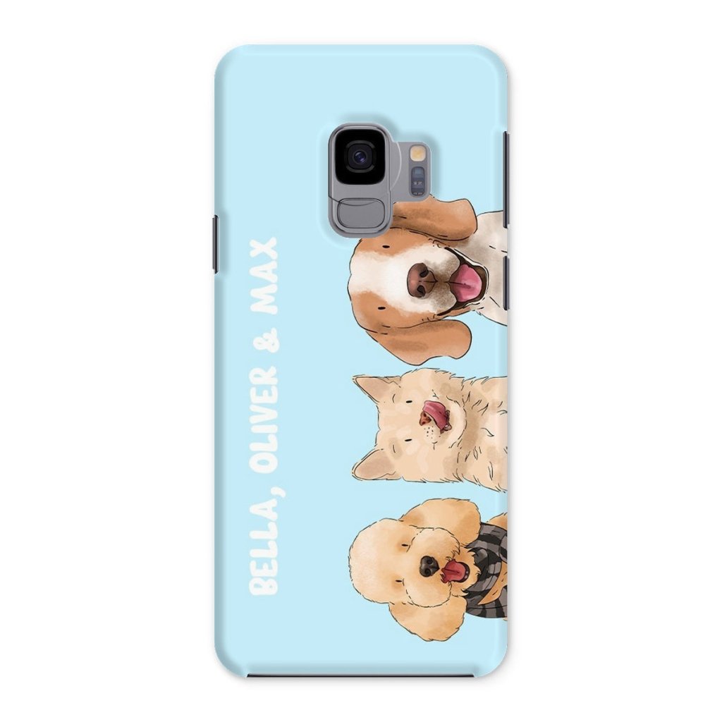 Pet Portraits | Watercolour: Custom Three Pet Phone Case | Paw & Glory