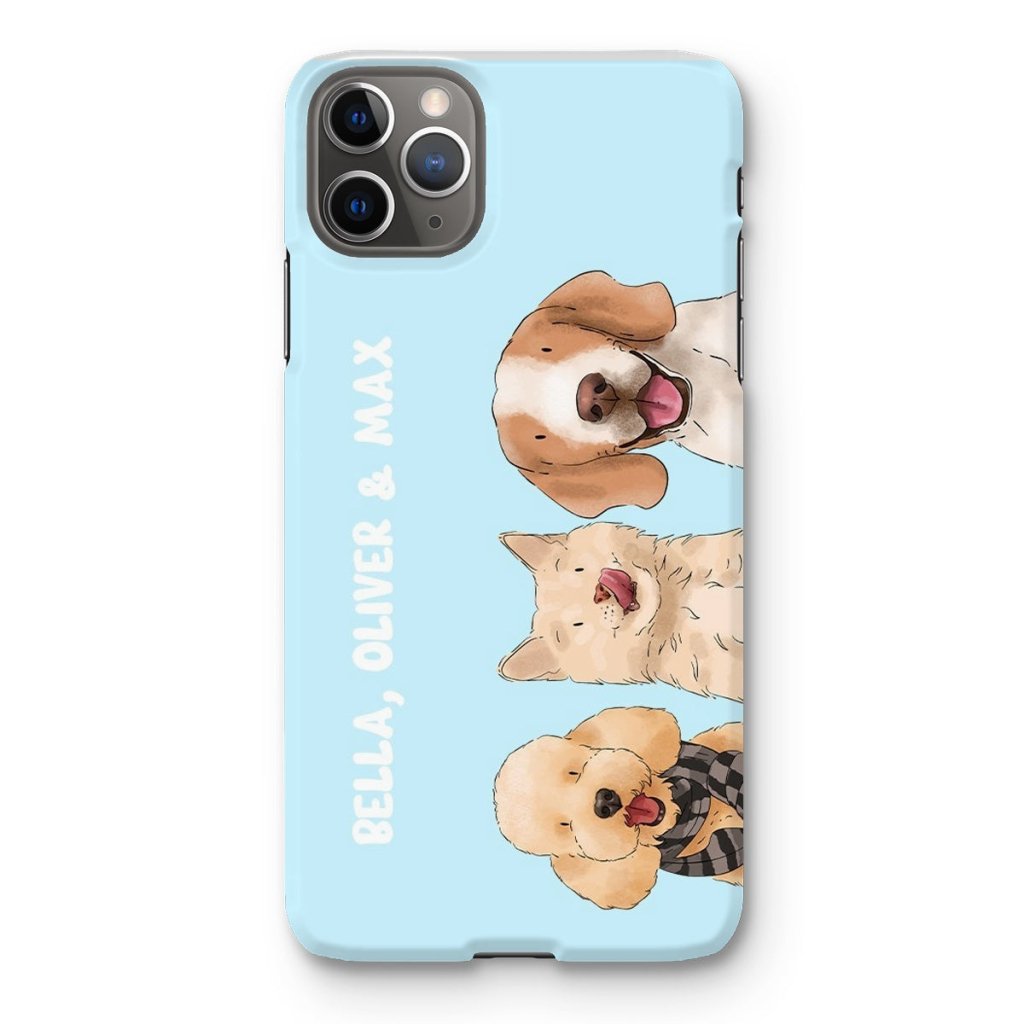 Pet Portraits | Watercolour: Custom Three Pet Phone Case | Paw & Glory