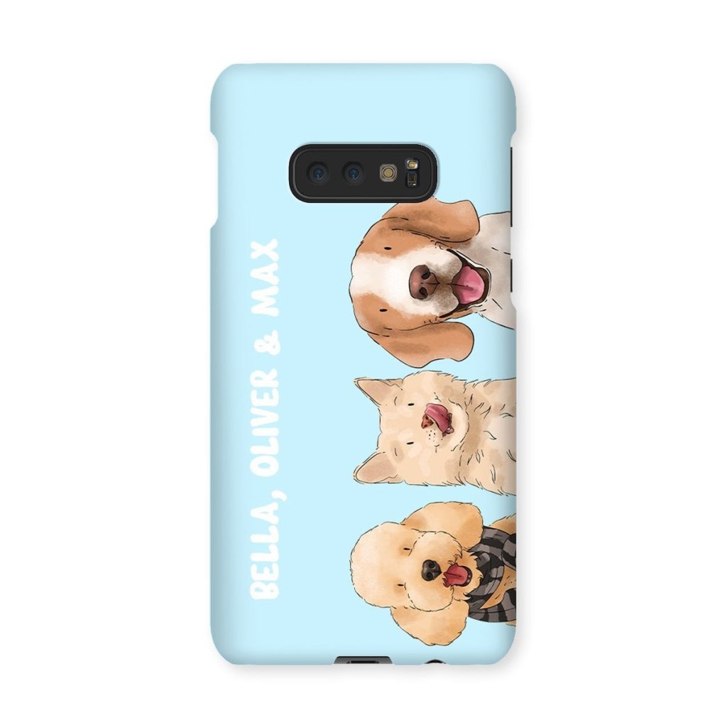 Watercolour: Custom Three Pet Phone Case - Paw & Glory - Dog Portraits - Pet Portraits