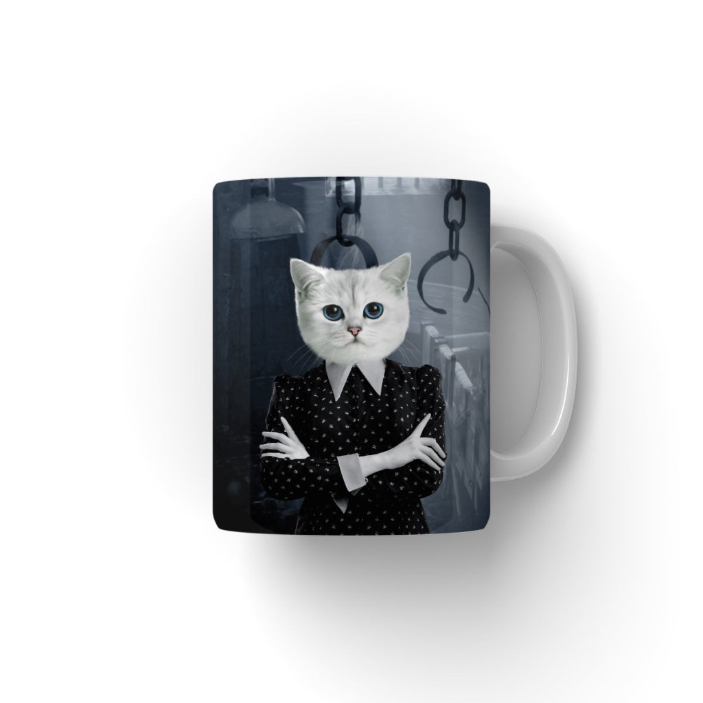 Pet Portraits | Wednesday (Adams Family Inspired): Custom Pet Coffee Mug | Paw & Glory