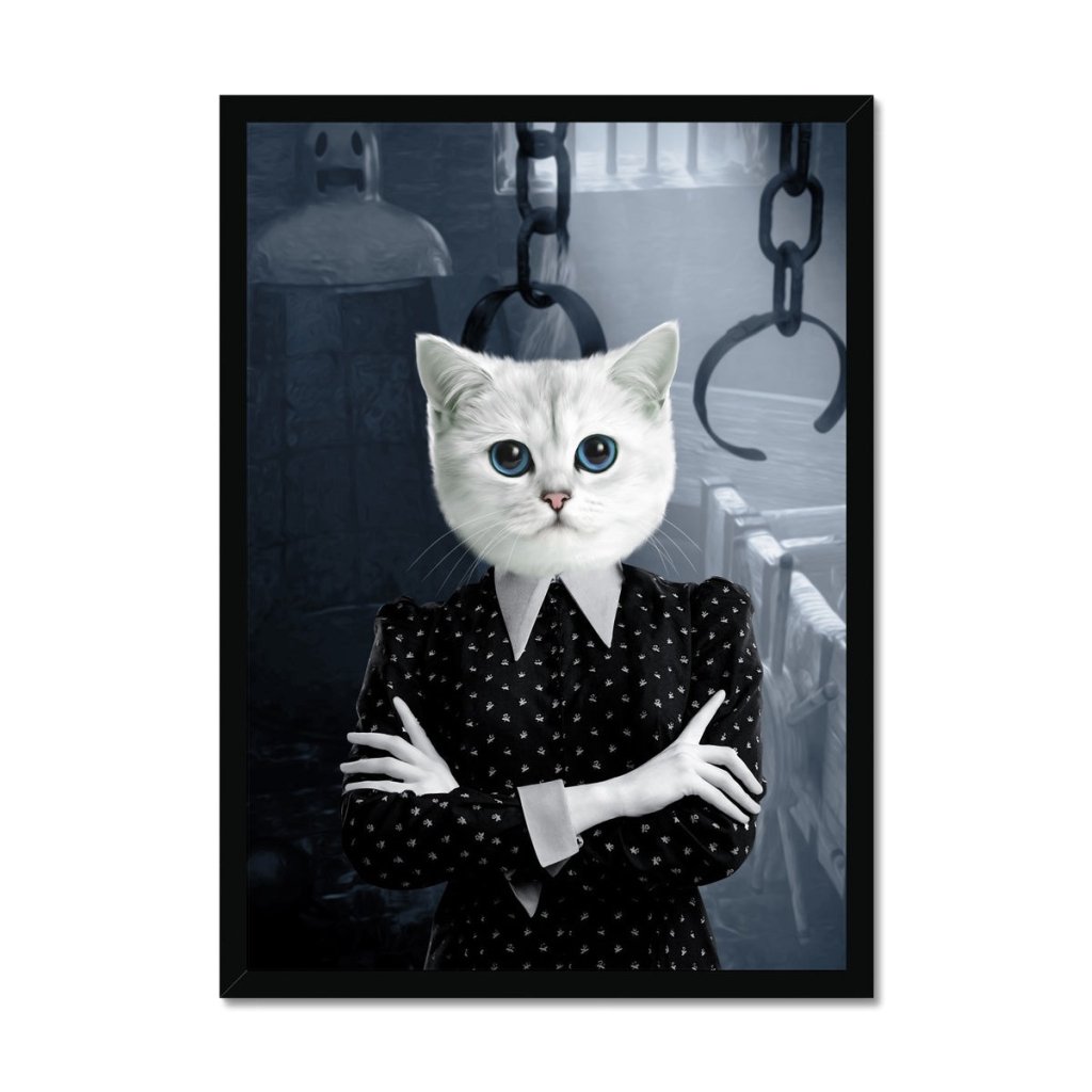 Pet Portraits | Wednesday (Adams Family Inspired): Custom Pet Portrait | Paw & Glory