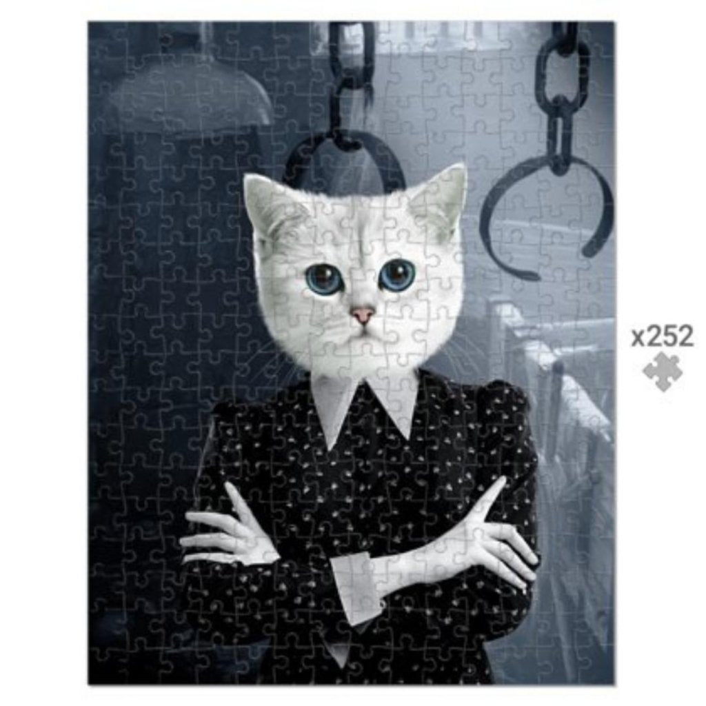Pet Portraits | Wednesday (Adams Family Inspired): Custom Pet Puzzle | Paw & Glory