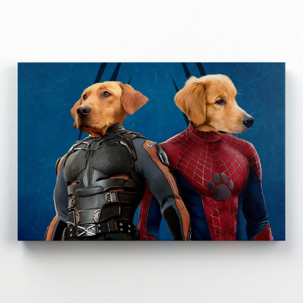 Pet Portraits | Wolverine & Spider Paw: Custom Pet Canvas | Paw & Glory