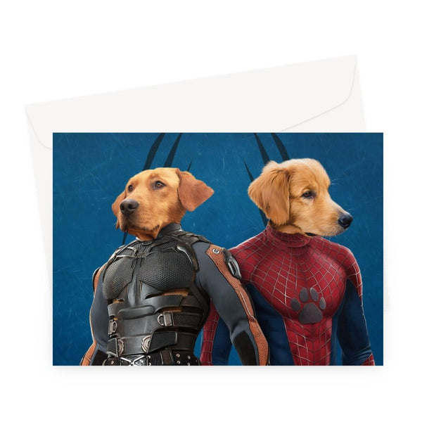 Clawed And Web Heroes Custom Pet Greeting Card | Pet Lover Gift | Paw & Glory