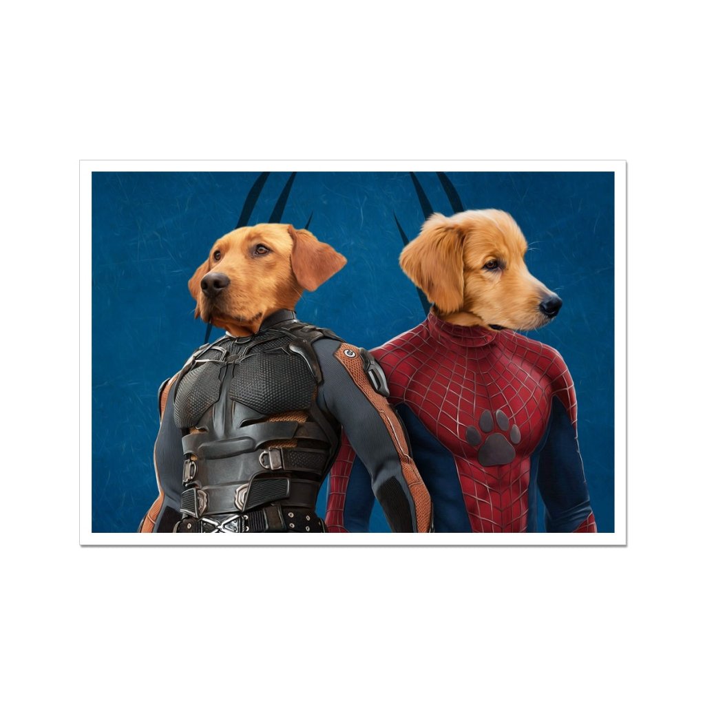 Pet Portraits | Wolverine & Spider Paw: Custom Pet Poster | Paw & Glory