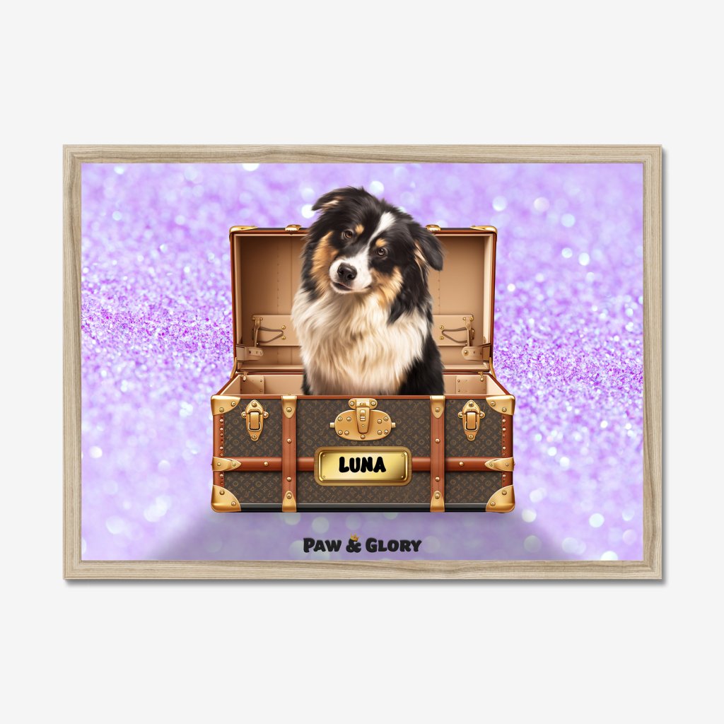 Pet Portraits | Woofy Vuitton Luxury Trunk: Custom Pet Portrait | Paw & Glory