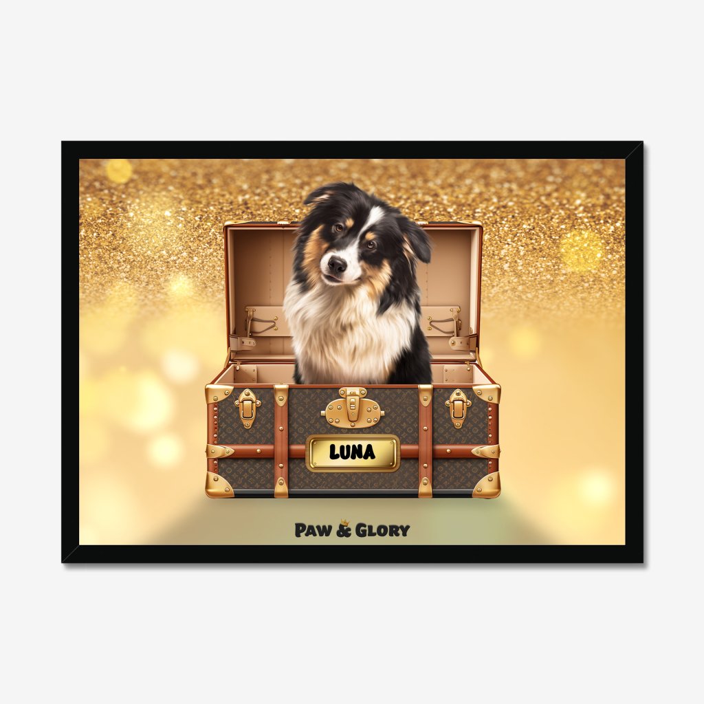 Pet Portraits | Woofy Vuitton Luxury Trunk: Custom Pet Portrait | Paw & Glory
