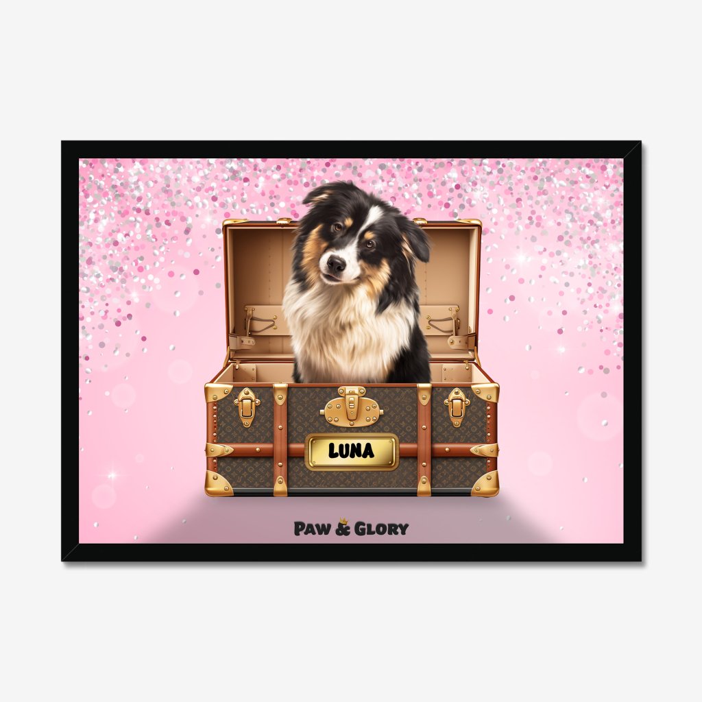 Pet Portraits | Woofy Vuitton Luxury Trunk: Custom Pet Portrait | Paw & Glory