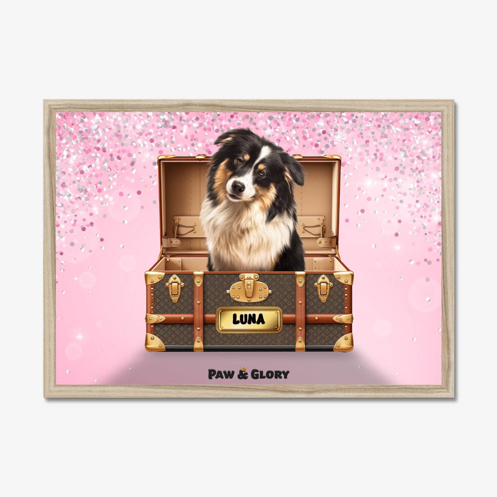 Pet Portraits | Woofy Vuitton Luxury Trunk: Custom Pet Portrait | Paw & Glory