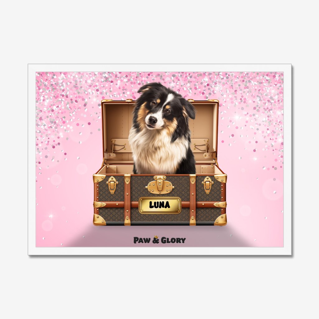 Pet Portraits | Woofy Vuitton Luxury Trunk: Custom Pet Portrait | Paw & Glory
