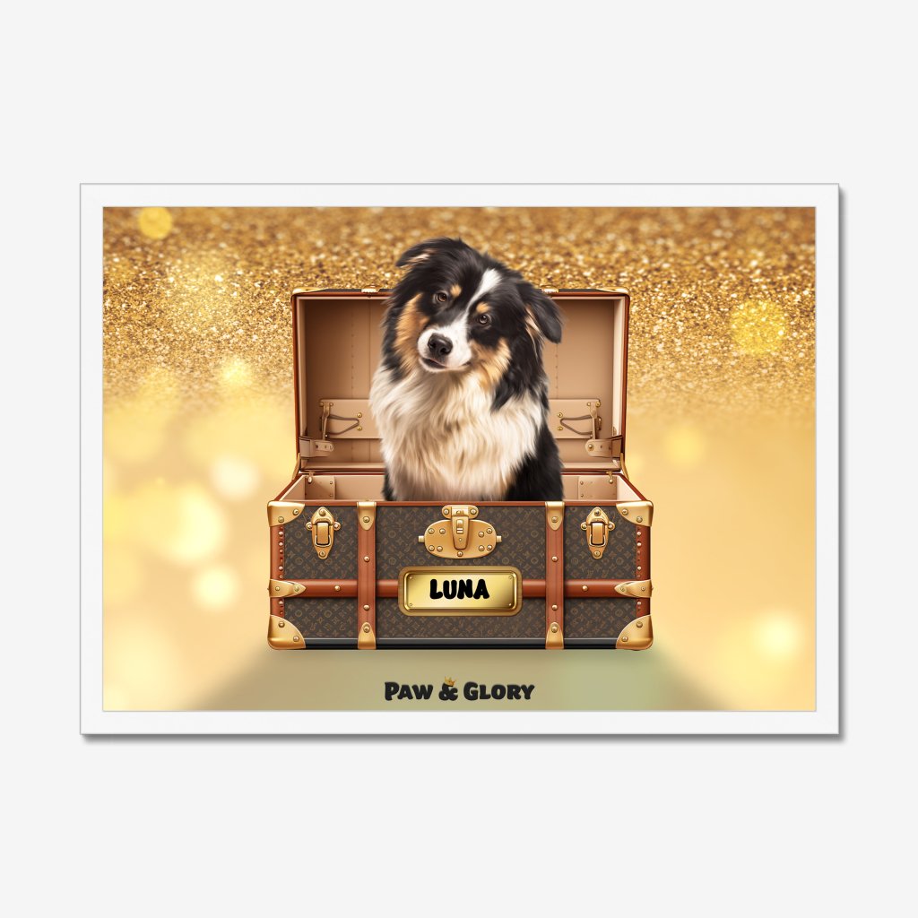 Pet Portraits | Woofy Vuitton Luxury Trunk: Custom Pet Portrait | Paw & Glory