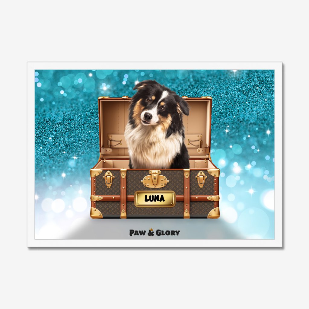 Pet Portraits | Woofy Vuitton Luxury Trunk: Custom Pet Portrait | Paw & Glory