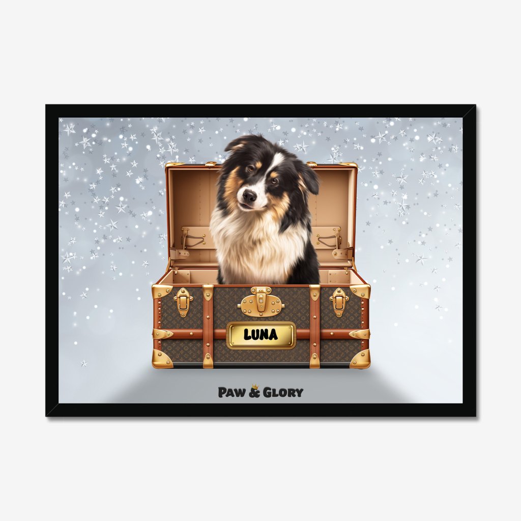 Pet Portraits | Woofy Vuitton Luxury Trunk: Custom Pet Portrait | Paw & Glory