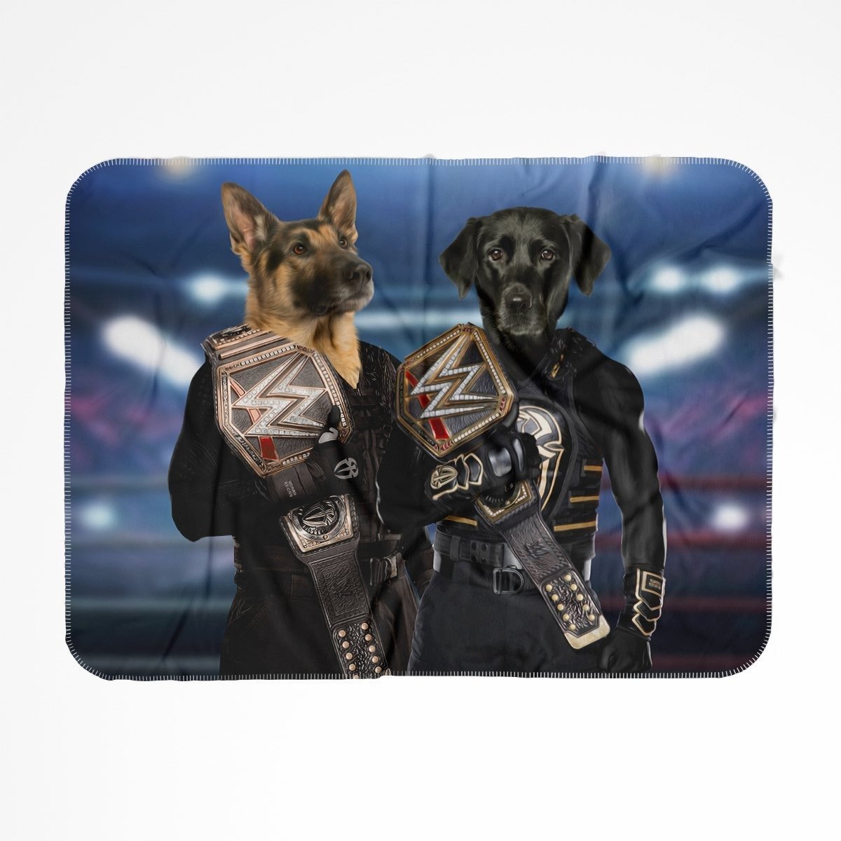 Pet Portraits | WrestleMania Champs: Custom Pet Blanket | Paw & Glory