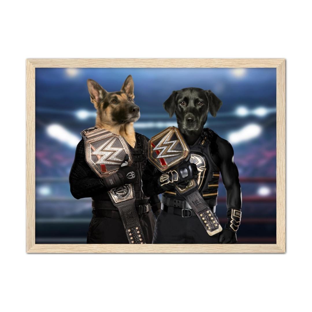 Ring Wrestling Champions Custom Pet Portrait | Custom Pet Portrait | Paw & Glory
