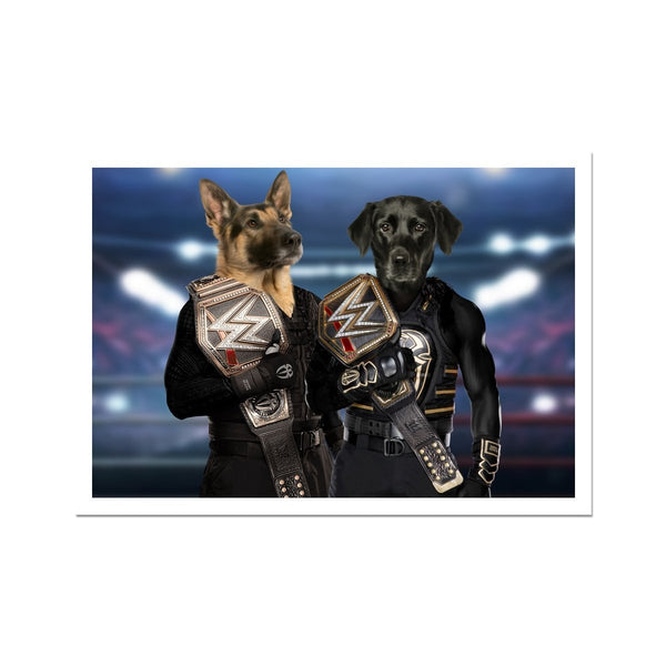 Ring Wrestling Champions Custom Pet Poster | Pet Portrait Print | Paw & Glory