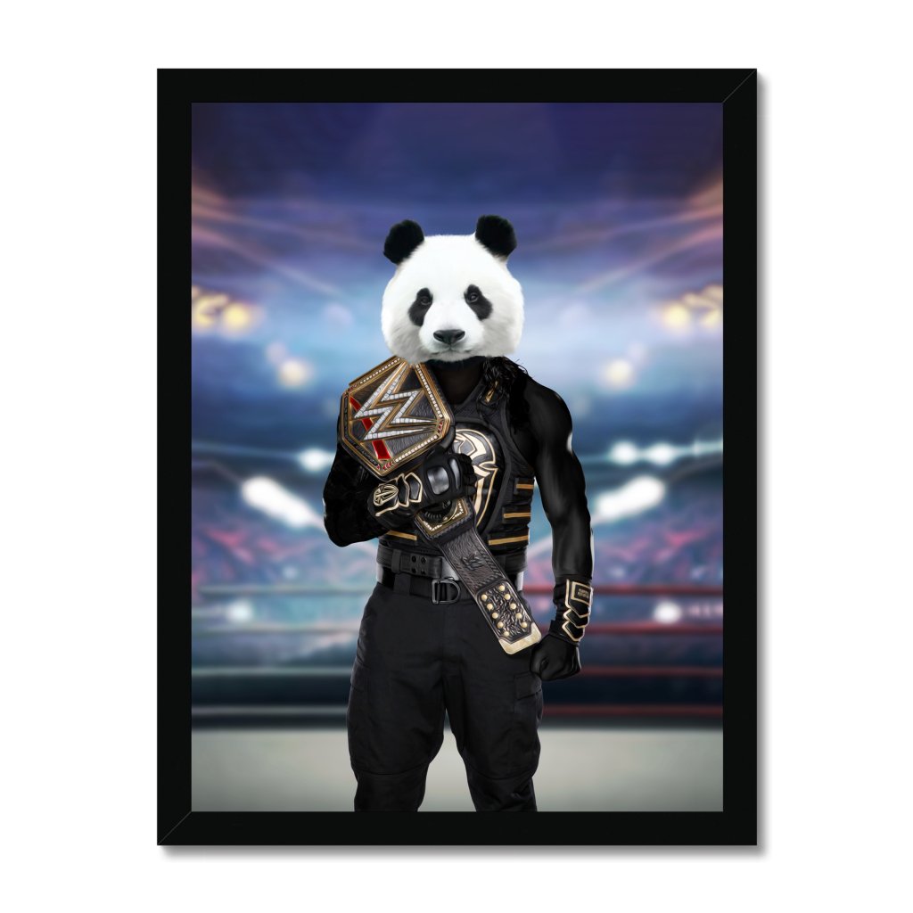 Pet Portraits | WWE Champ Roman: Animal Art Framed Portrait | Paw & Glory