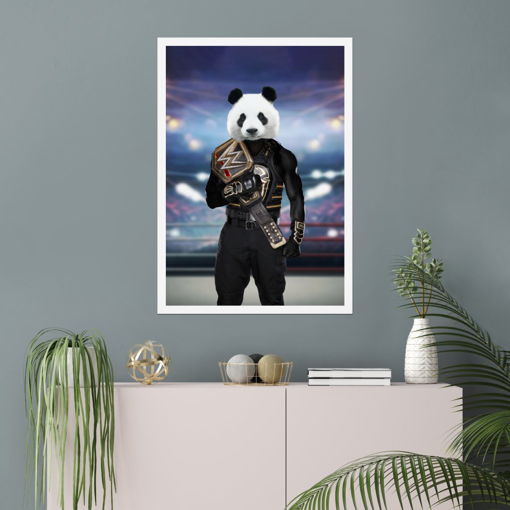 Pet Portraits | WWE Champ Roman: Animal Art Poster | Paw & Glory