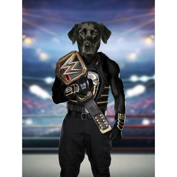 Wrestling Champion Custom Digital Download Pet Portrait | Paw & Glory