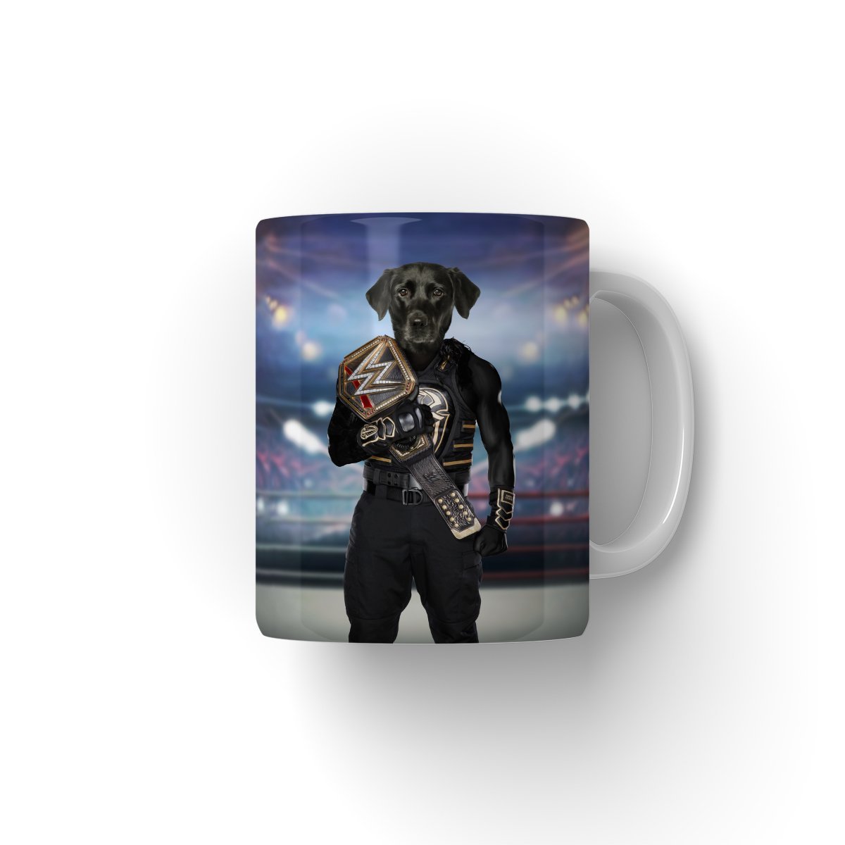 Pet Portraits | WWE Champ (Roman Reigns Inspired): Custom Pet Coffee Mug | Paw & Glory
