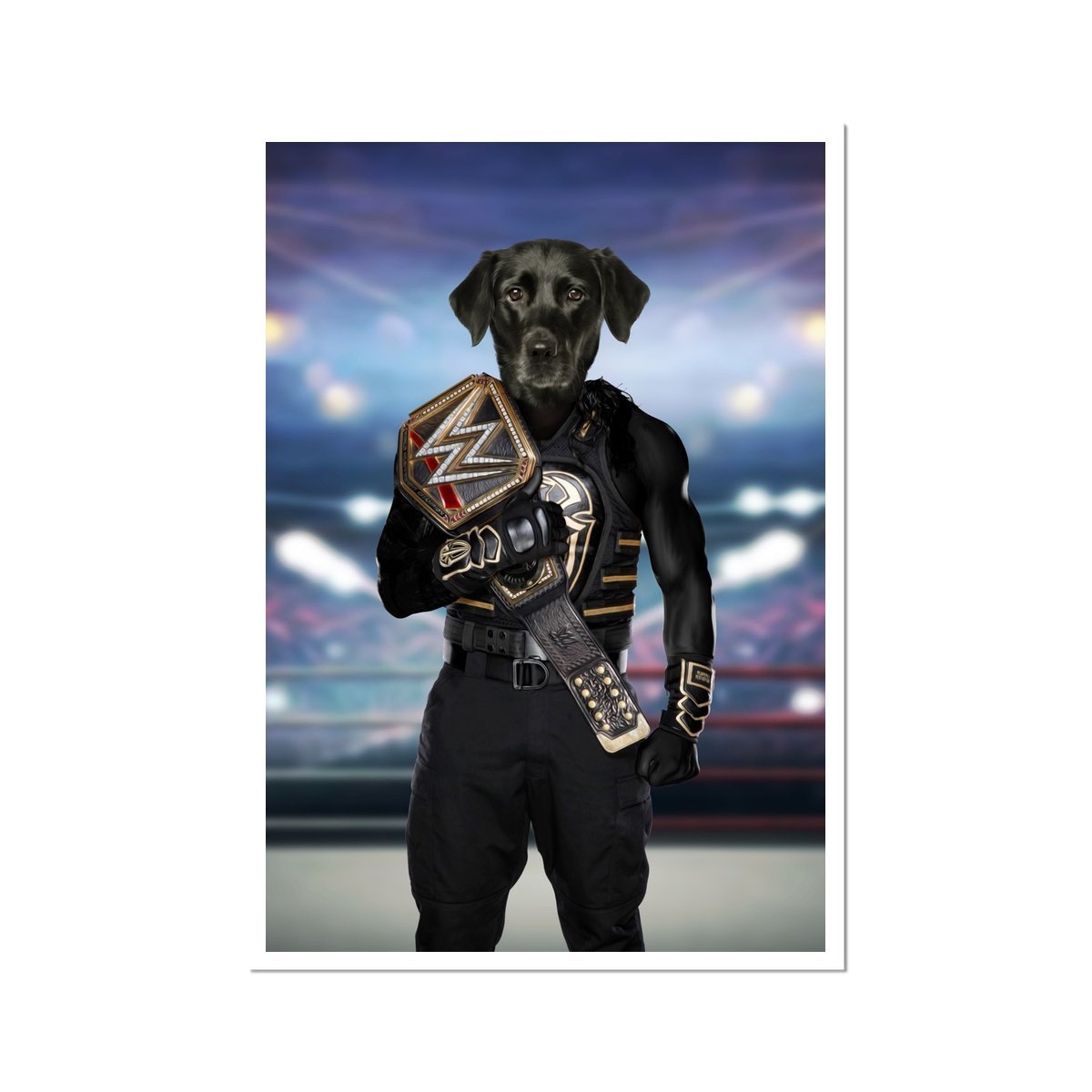 Wrestling Champion Custom Pet Portrait | Paw & Glory