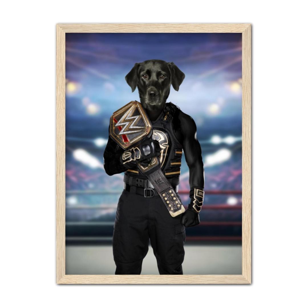 Pet Portraits | WWE Champ (Roman Reigns Inspired): Custom Pet Portrait | Paw & Glory