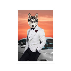 007 (James Bond Inspired): Custom Pet Portrait - Paw & Glory, paw and glory, original pet portraits, pet portraits usa, custom pet portraits south africa, dog portrait images, small dog portrait, dog portraits singapore, pet portrait