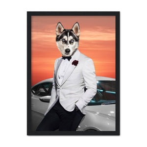 007 (James Bond Inspired): Custom Pet Portrait - Paw & Glory, pawandglory, minimal dog art, cat picture painting, pet photo clothing, the general portrait, dog portraits as humans, digital pet paintings, pet portraits