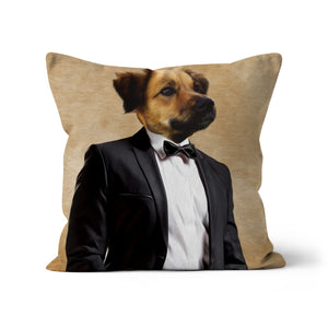The Gentleman: Custom Pet Throw Pillow  - Paw & Glory - #pet portraits# - #dog portraits# - #pet portraits uk#paw & glory, pet portraits pillow,pet custom pillow, pillows of your dog, custom pillow of pet, dog on pillow, dog photo on pillow